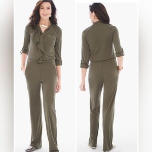 Chico’s‎ Ruffled Utility Jumpsuit Size Large